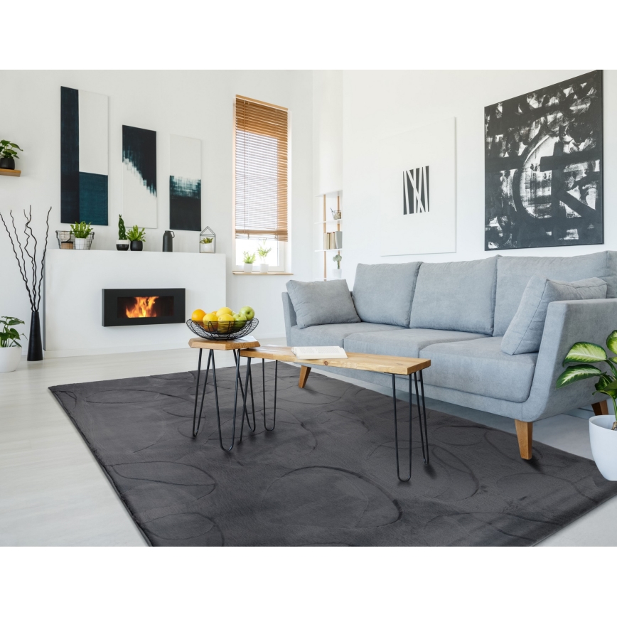 Koberec RABBIT 3D 120x170 cm antracit