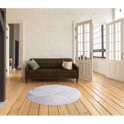 Koberec SALAMANCA 100 cm šedá/bílá