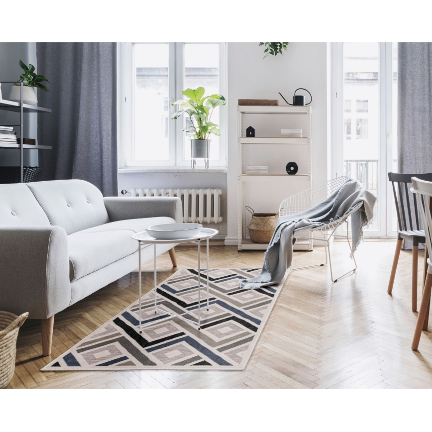 Koberec SHIFT 80x150 cm šedá/modrá