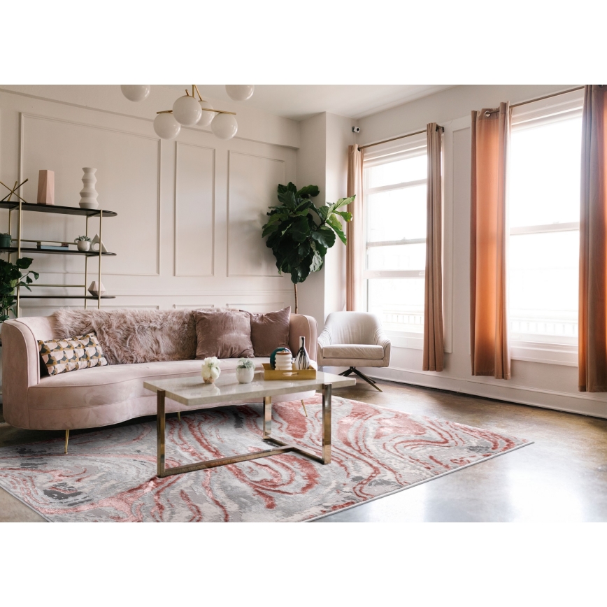 Koberec STONE 120x160 cm růžová/šedá