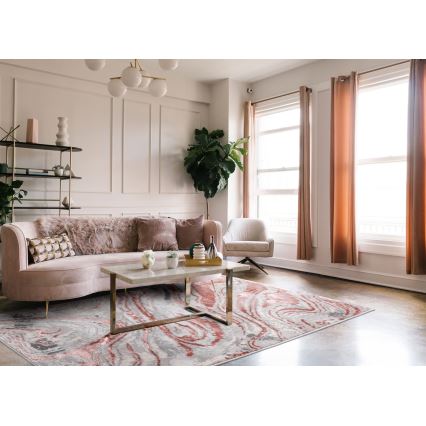 Koberec STONE 160x220 cm růžová/šedá