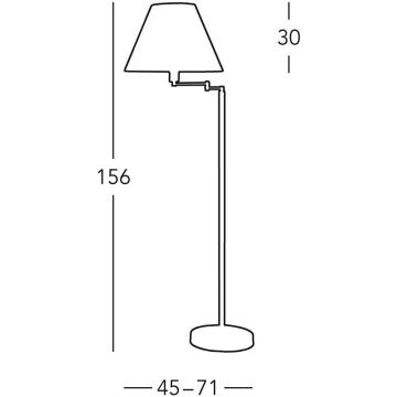 Kolarz 264.41.4 - Stojací lampa HILTON 1xE27/60W/230V