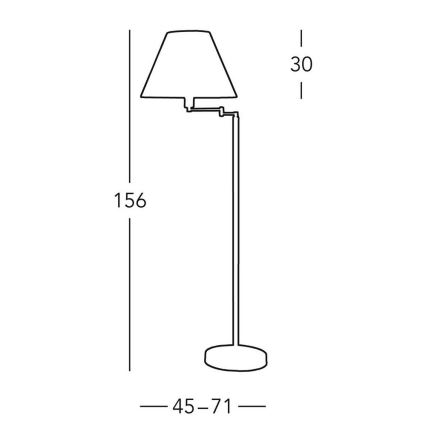 Kolarz 264.41.6 - Stojací lampa HILTON 1xE27/60W/230V