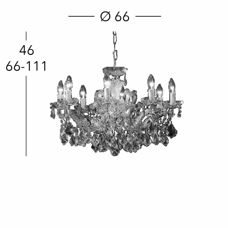 Kolarz 3149.88.3.KoT - Křišťálový lustr na řetězu MARIA LOUISE 8xE14/40W/230V 24K zlato