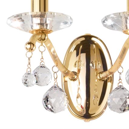 Kolarz 3234.62.3.KoT - Křišťálová nástěnná lampa CARMEN 2xE14/60W/230V 24K zlato