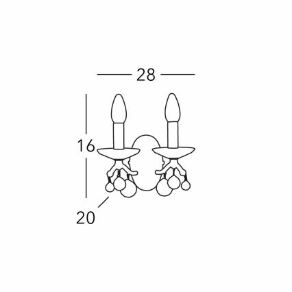 Kolarz 3234.62.3.KoT - Křišťálová nástěnná lampa CARMEN 2xE14/60W/230V 24K zlato
