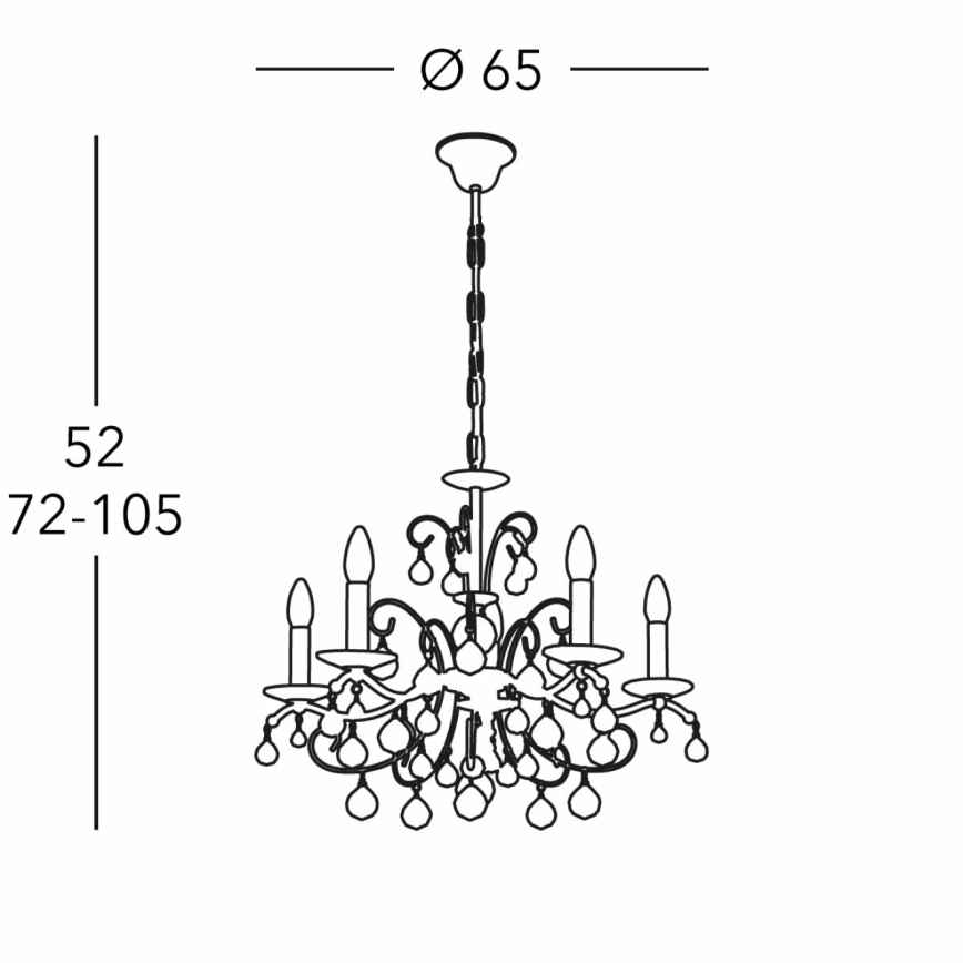 Kolarz 3234.85.3.KoT - Křišťálový lustr na řetězu CARMEN 5xE14/60W/230V 24K zlato