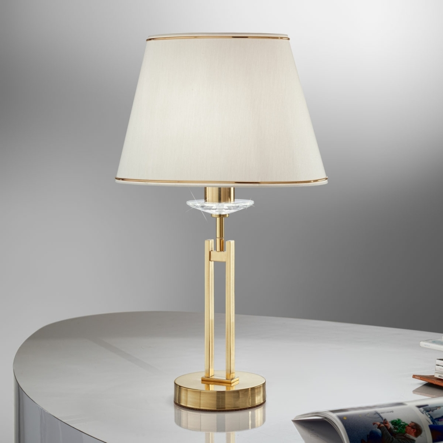 Kolarz 330.71.8C - Křišťálová stolní lampa IMPERIAL 1xE27/60W/230V zlatá/béžová