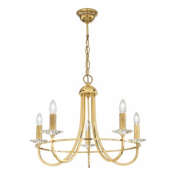 Kolarz 330.85.8C - Křišťálový lustr na řetězu IMPERIAL 5xE14/60W/230V zlatá