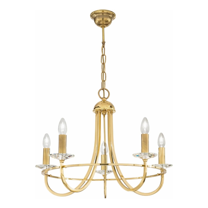 Kolarz 330.85.8C - Křišťálový lustr na řetězu IMPERIAL 5xE14/60W/230V zlatá