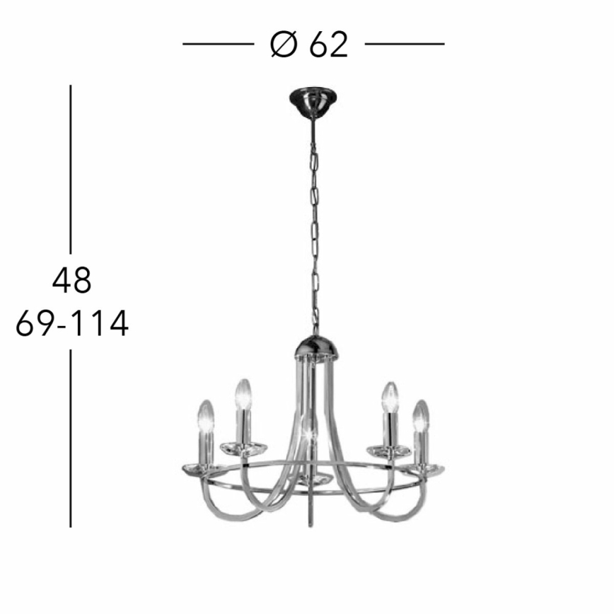 Kolarz 330.85.8C - Křišťálový lustr na řetězu IMPERIAL 5xE14/60W/230V zlatá