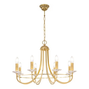Kolarz 330.88.8C - Křišťálový lustr na řetězu IMPERIAL 8xE14/60W/230V zlatá