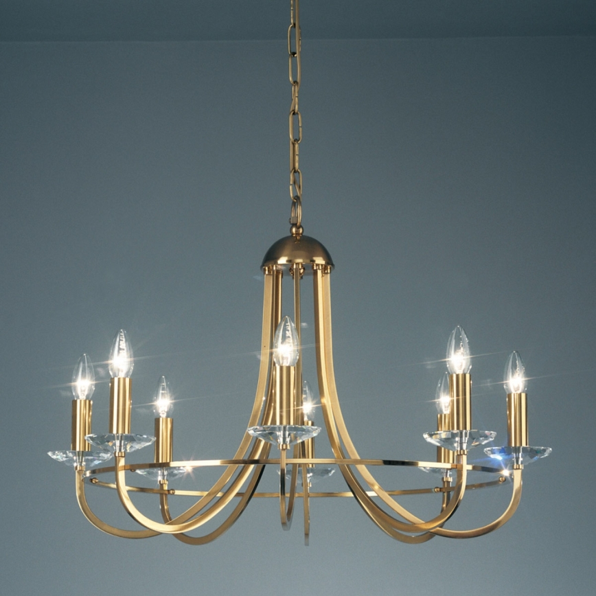 Kolarz 330.88.8C - Křišťálový lustr na řetězu IMPERIAL 8xE14/60W/230V zlatá