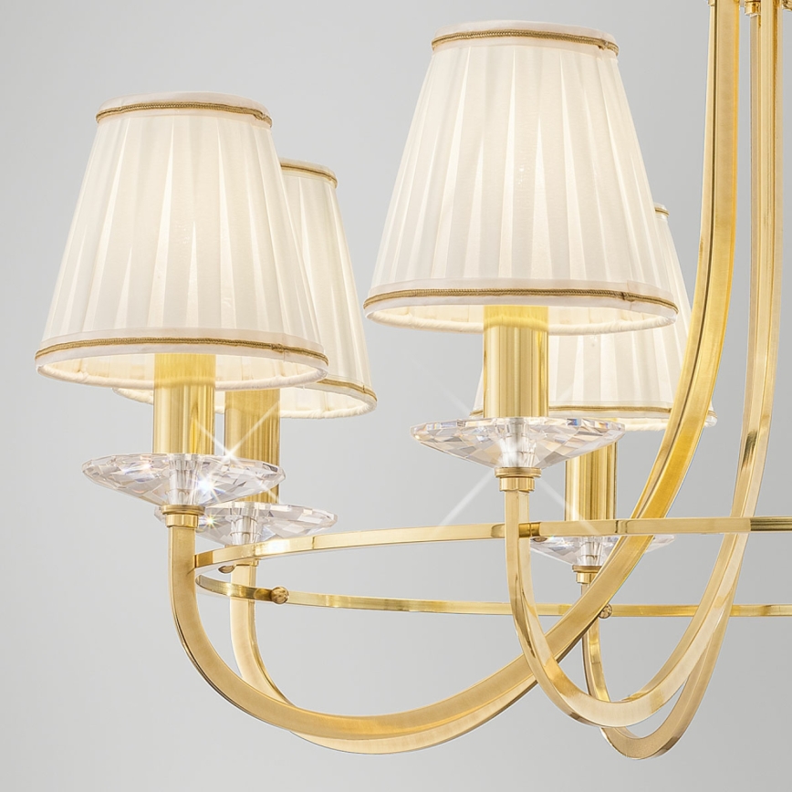Kolarz 330.88.8C - Křišťálový lustr na řetězu IMPERIAL 8xE14/60W/230V zlatá