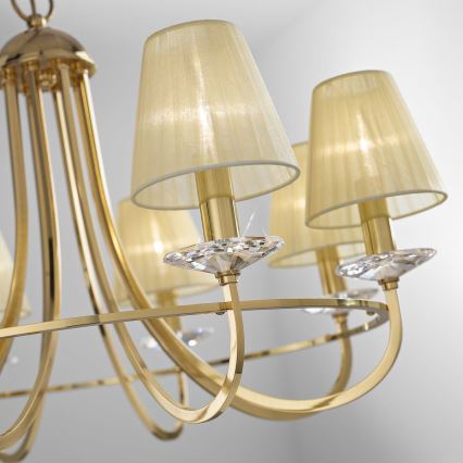 Kolarz 330.88.8C - Křišťálový lustr na řetězu IMPERIAL 8xE14/60W/230V zlatá