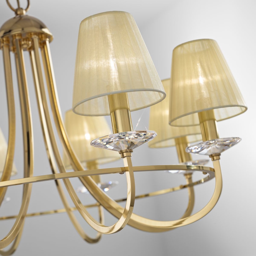 Kolarz 330.88.8C - Křišťálový lustr na řetězu IMPERIAL 8xE14/60W/230V zlatá
