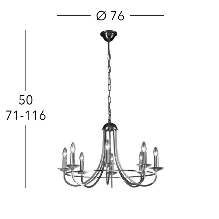 Kolarz 330.88.8C - Křišťálový lustr na řetězu IMPERIAL 8xE14/60W/230V zlatá