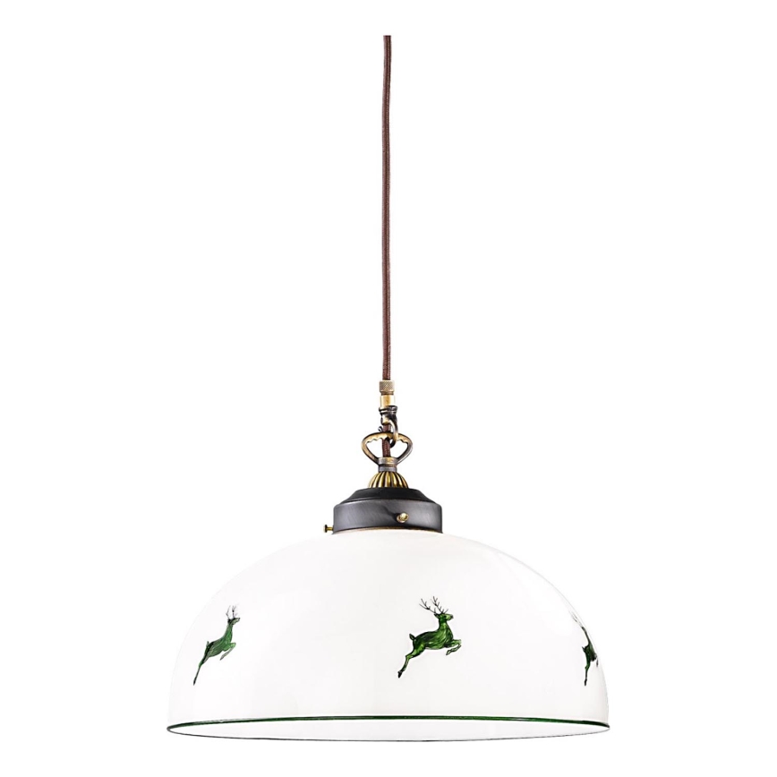 Kolarz 731.32.102 - Lustr na lanku NONNA 1xE27/75W/230V pr. 36 cm jeleni zelená