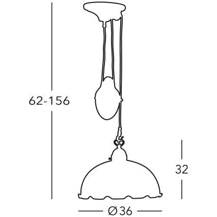 Kolarz 731.33.55 - Lustr na lanku NONNA 1xE27/75W/230V bílá