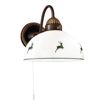 Kolarz 731.61.100 - Nástěnná lampa NONNA 1xE27/75W/230V hnědá/jeleni zelená