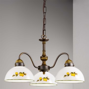 Kolarz 731.83.126 - Lustr na řetězu NONNA 3xE27/75W/230V citrony