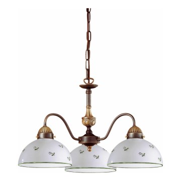 Kolarz 731.83.20 - Lustr na řetězu NONNA 3xE27/75W/230V zelená