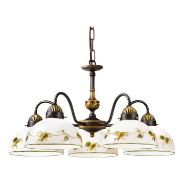 Kolarz 731.85.122 - Lustr na řetězu NONNA 5xE27/75W/230V víno