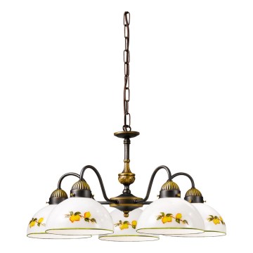 Kolarz 731.85.126 - Lustr na řetězu NONNA 5xE27/75W/230V citrony