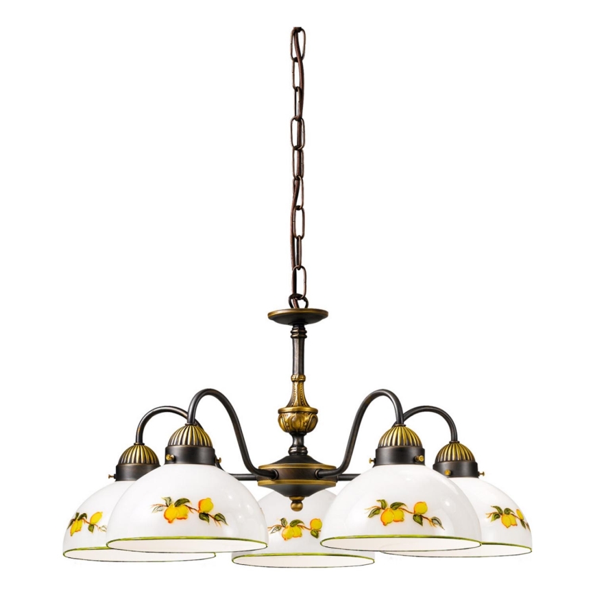 Kolarz 731.85.126 - Lustr na řetězu NONNA 5xE27/75W/230V citrony