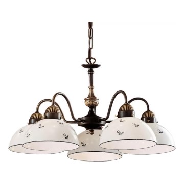 Kolarz 731.85.16 - Lustr na řetězu NONNA 5xE27/75W/230V modrá