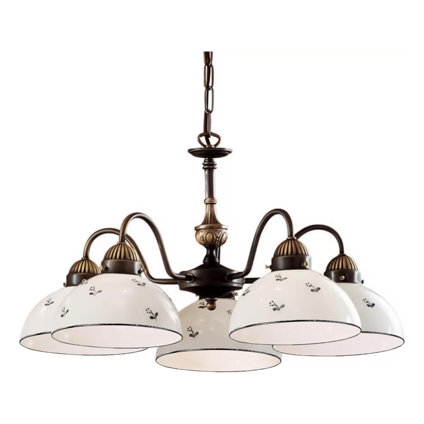 Kolarz 731.85.16 - Lustr na řetězu NONNA 5xE27/75W/230V modrá