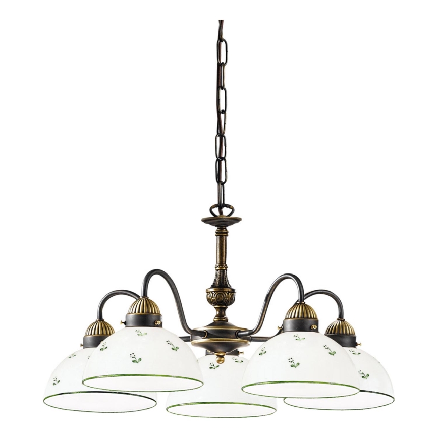 Kolarz 731.85.20 - Lustr na řetězu NONNA 5xE27/75W/230V zelená