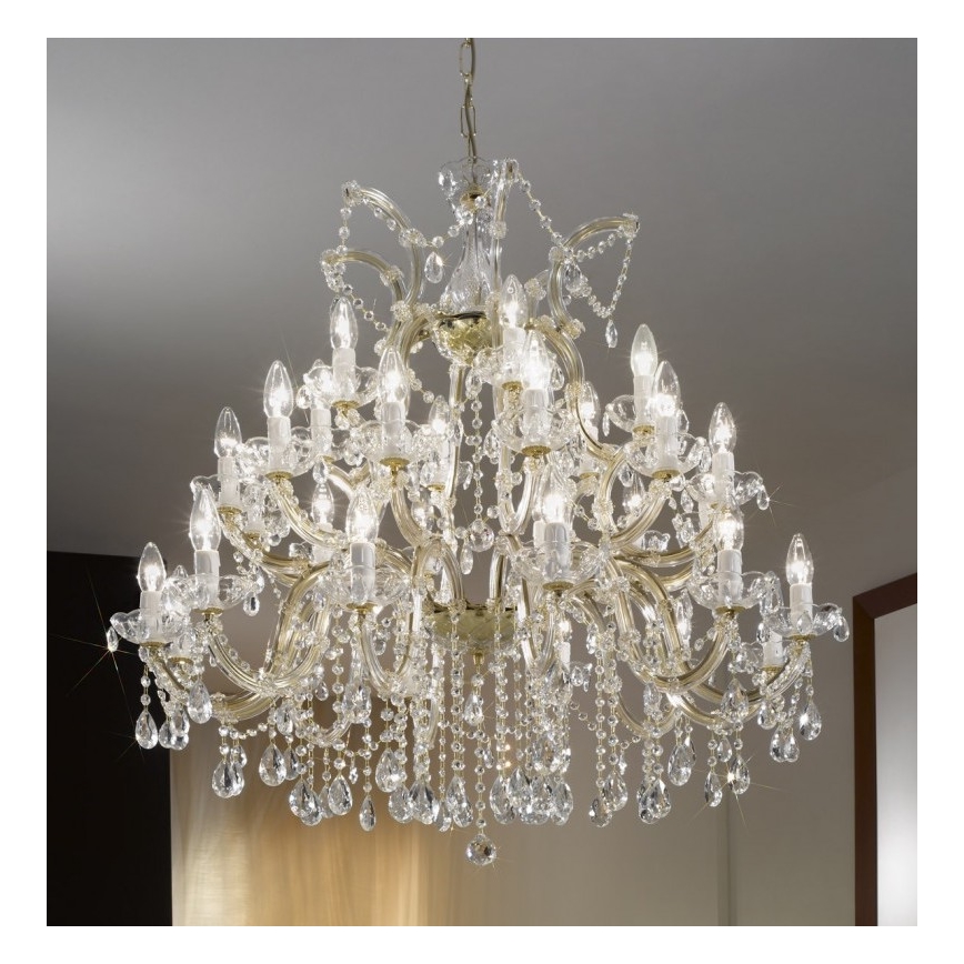Kolarz 960.812+12+6 - Křišťálový lustr na řetězu VALERIE 30xE14/40W/230V