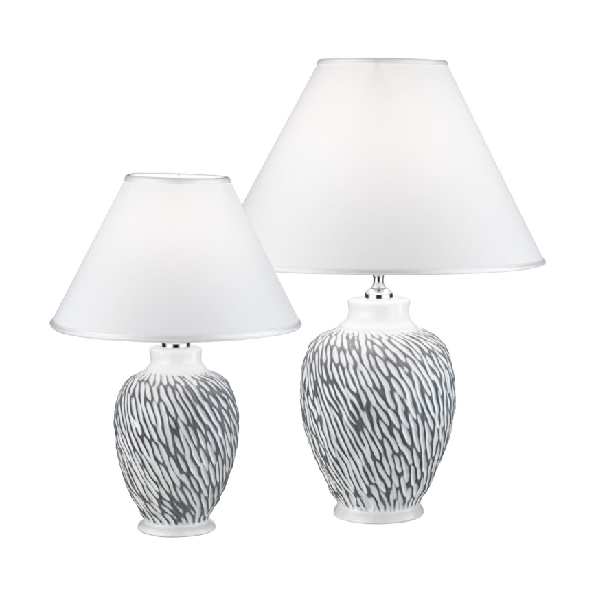 Kolarz A1340.70.Gr - Stolní lampa CHIARA 1xE27/100W/230V bílá/šedá pr. 30 cm