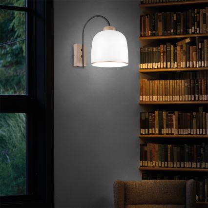 Kolarz A1352.61.Au - Nástěnná lampa NONNA 1xE27/60W/230V dub/bílá/zlatá