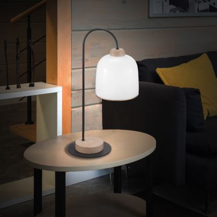 Kolarz A1352.71.Au - Stolní lampa NONNA 1xE27/60W/230V dub/bílá/zlatá