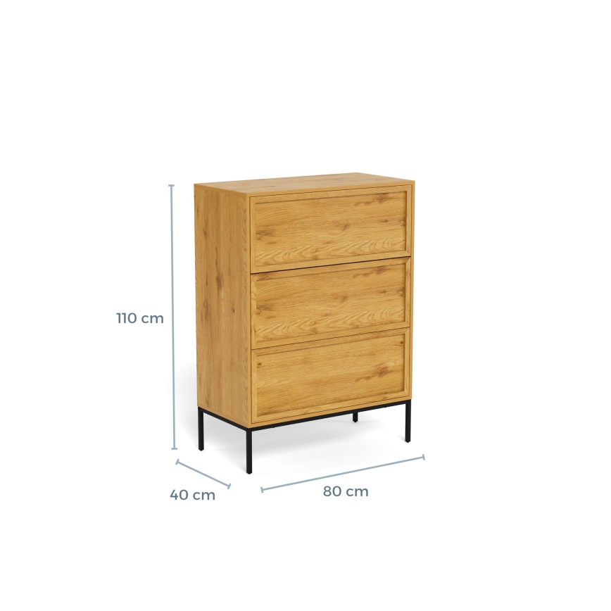 Komoda ALIN 80x40 cm světle hnědá
