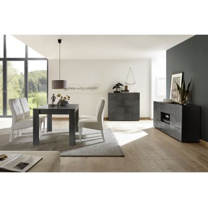 Komoda ARIA 121x111x43 cm antracit