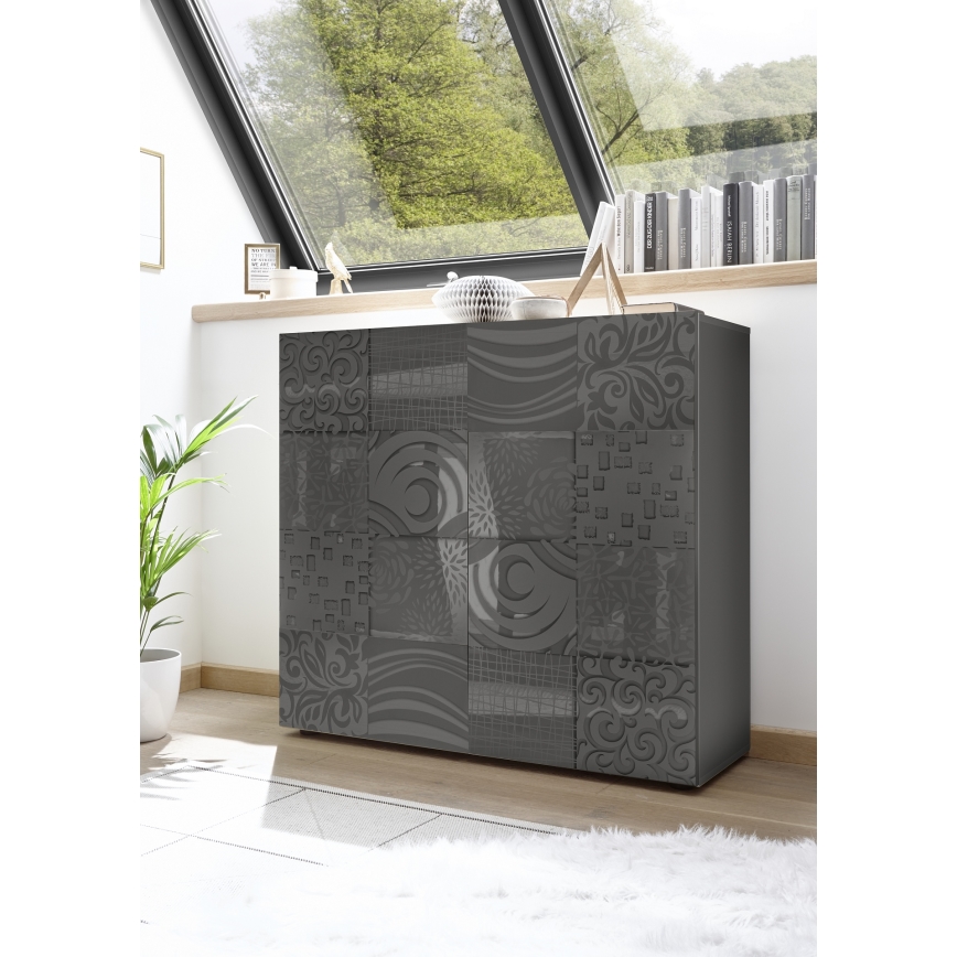 Komoda ARIA 121x111x43 cm antracit