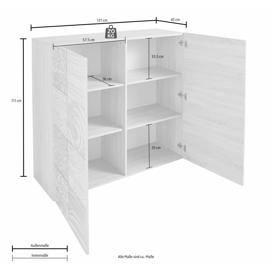 Komoda ARIA 121x111x43 cm antracit