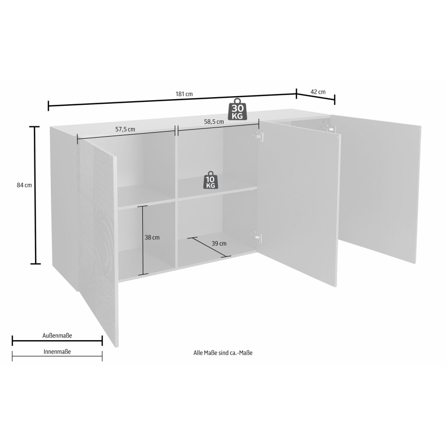 Komoda ARIA 181x84x43 cm dub sonoma