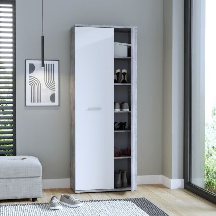 Komoda/Botník SIMO bílá/šedá beton