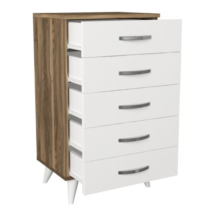 Komoda CEMRE 88x50 cm bílá/hnědá