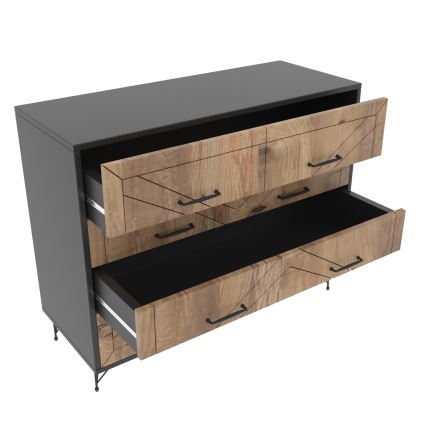 Komoda COMFORT 100x80 cm hnědá/černá