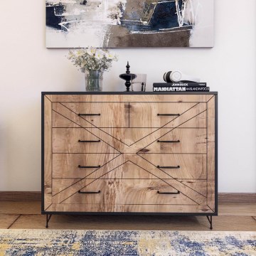 Komoda COMFORT 80x100x40 cm hnědá/černá