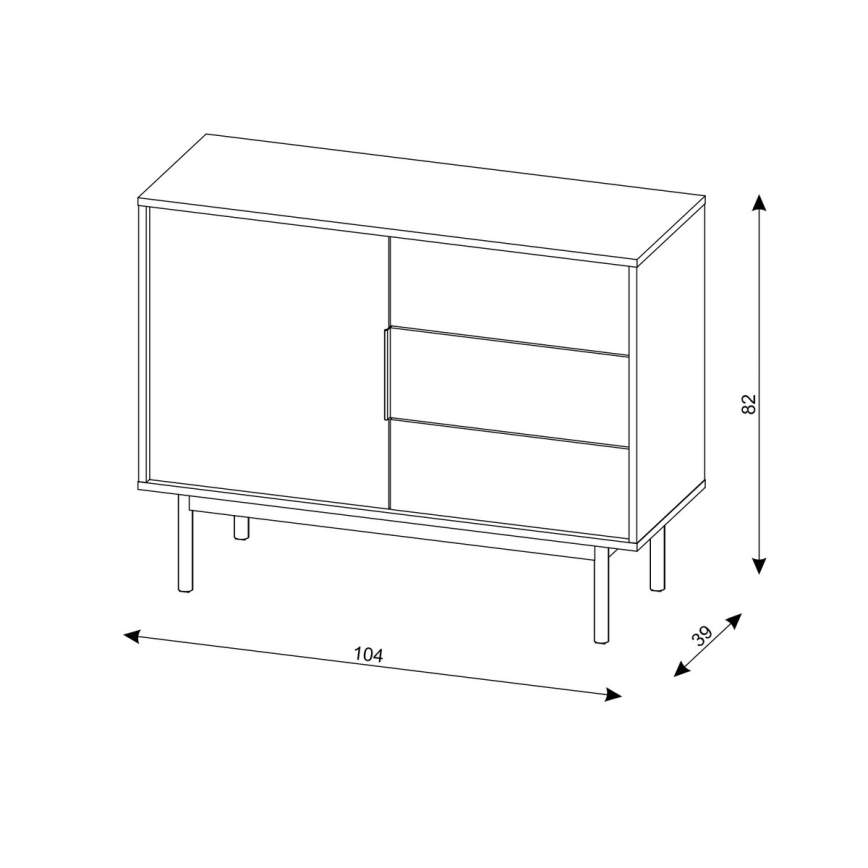 Komoda ELI 104x82x39 cm černá
