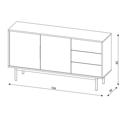 Komoda ELI 154x82x39 cm černá