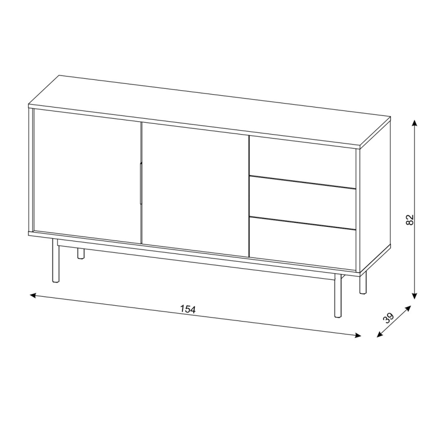 Komoda ELI 154x82x39 cm černá