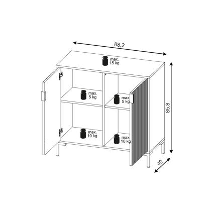 Komoda FLOP 88x86x40 cm černá