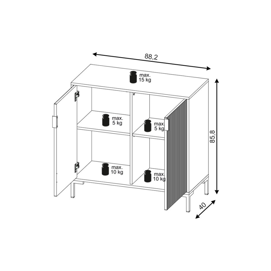 Komoda FLOP 88x86x40 cm černá